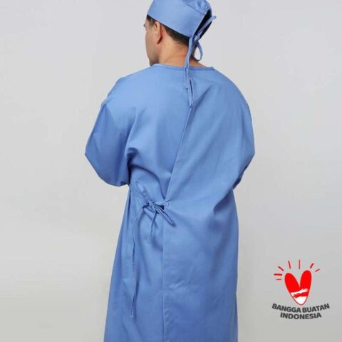Baju medis APD Gown APD Long Gown Bahan Drill