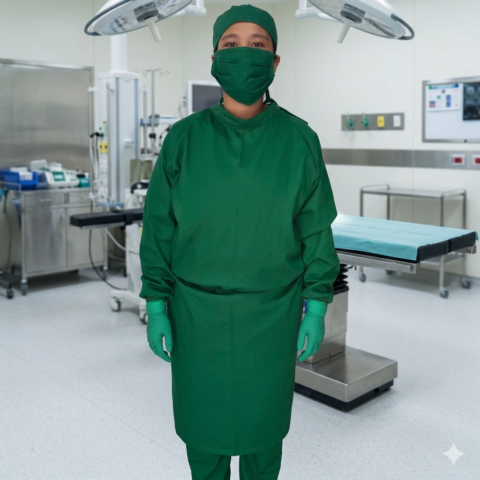 Baju medis APD Bahan Drill - Surgical Gown