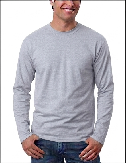 Kaos Polos Abu Muda Lengan Panjang O-neck Cotton Combed 24s