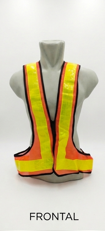 Rompi Safety "V" Adjustable Jaring Tebal Warna Orange Stabilo