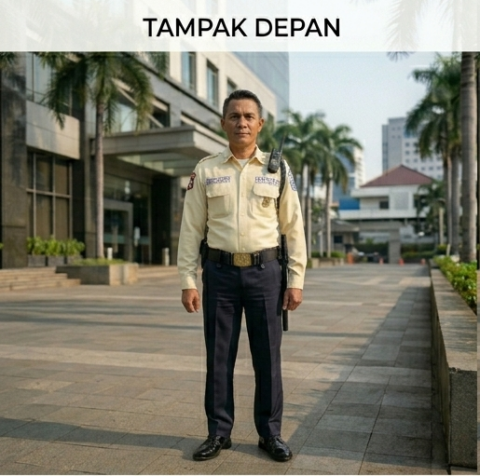 Seragam Satpam Indonesia PDL SUS(1Stel) Warna Krem Bahan GAIA