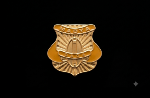 Lencana Pin Satpam - Gada Madya  Satpam/Security Terbaru - Kuning