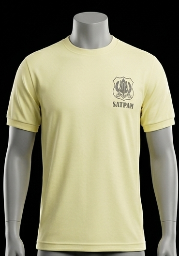 Kaos Satpam Warna Krem Bahan PE double