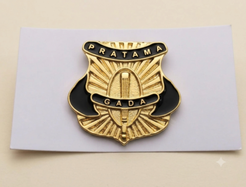 Lencana Pin Satpam - Gada Pratama  Satpam/Security Terbaru - Biru Dongker