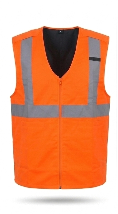 Rompi Safety Bahan Taslan Warna Orange Stabilo Dengan Lapisan Dalam