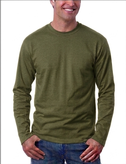 Kaos Polos Hijau Army Lengan Panjang O-neck Cotton Combed 24s