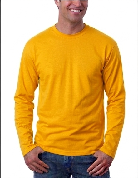 Kaos Polos Kuning  Lengan Panjang O-neck Cotton Combed 24s