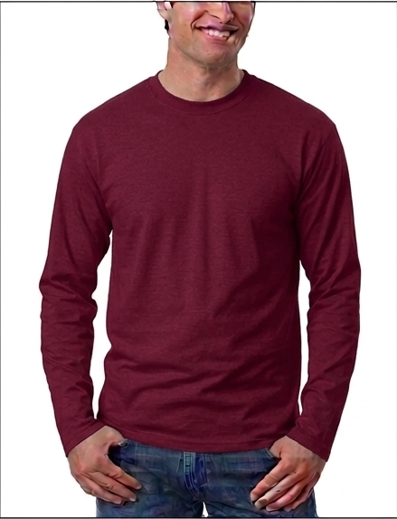 Kaos Polos Merah Maroon Lengan Panjang O-neck Cotton Combed 24s